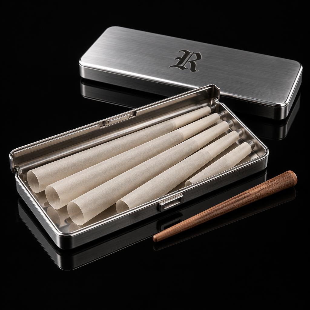 ROLLS CLASSIC six empty cones, packing stick and travel case